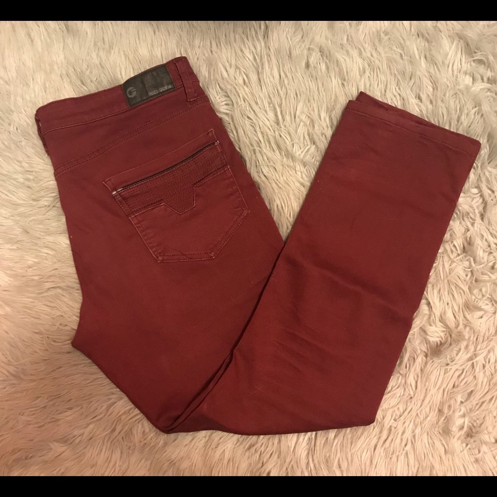 Fried denim maroon pant